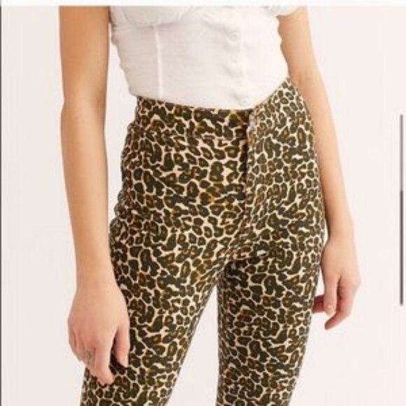 Free People Leopard Print Belle Pants Size 25 - Picture 3 of 13